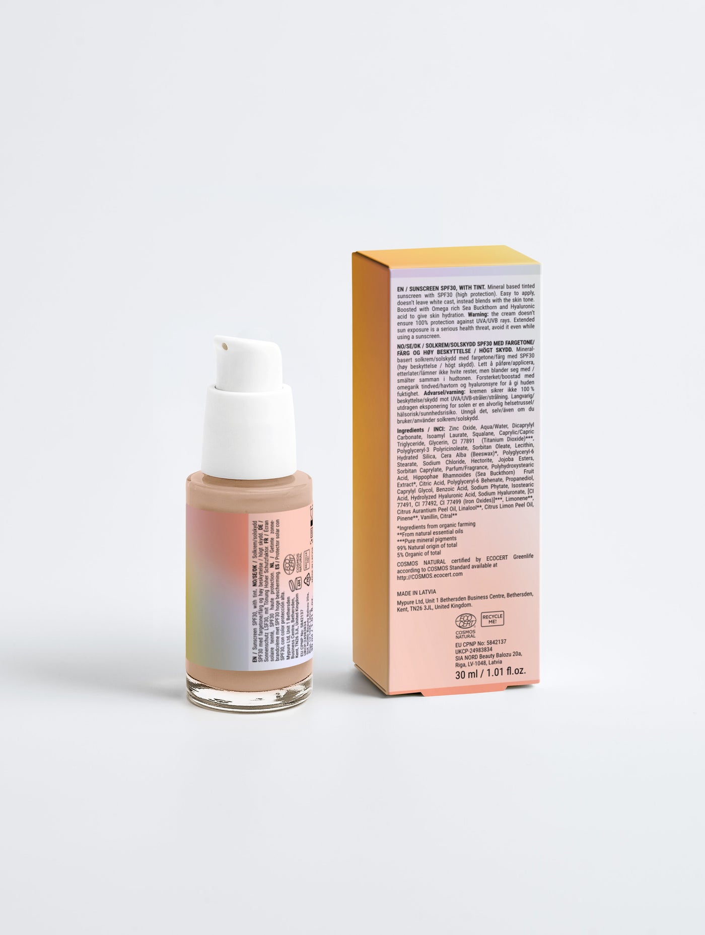 Sunscreen SPF30, with tint